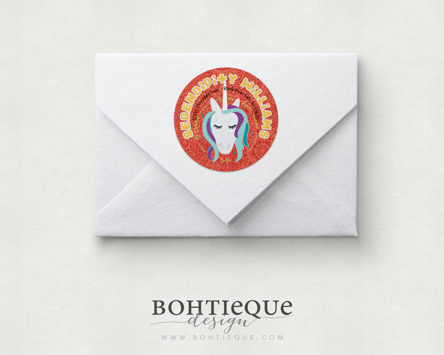 Serendipity Unicorn Return Address Label Sticker