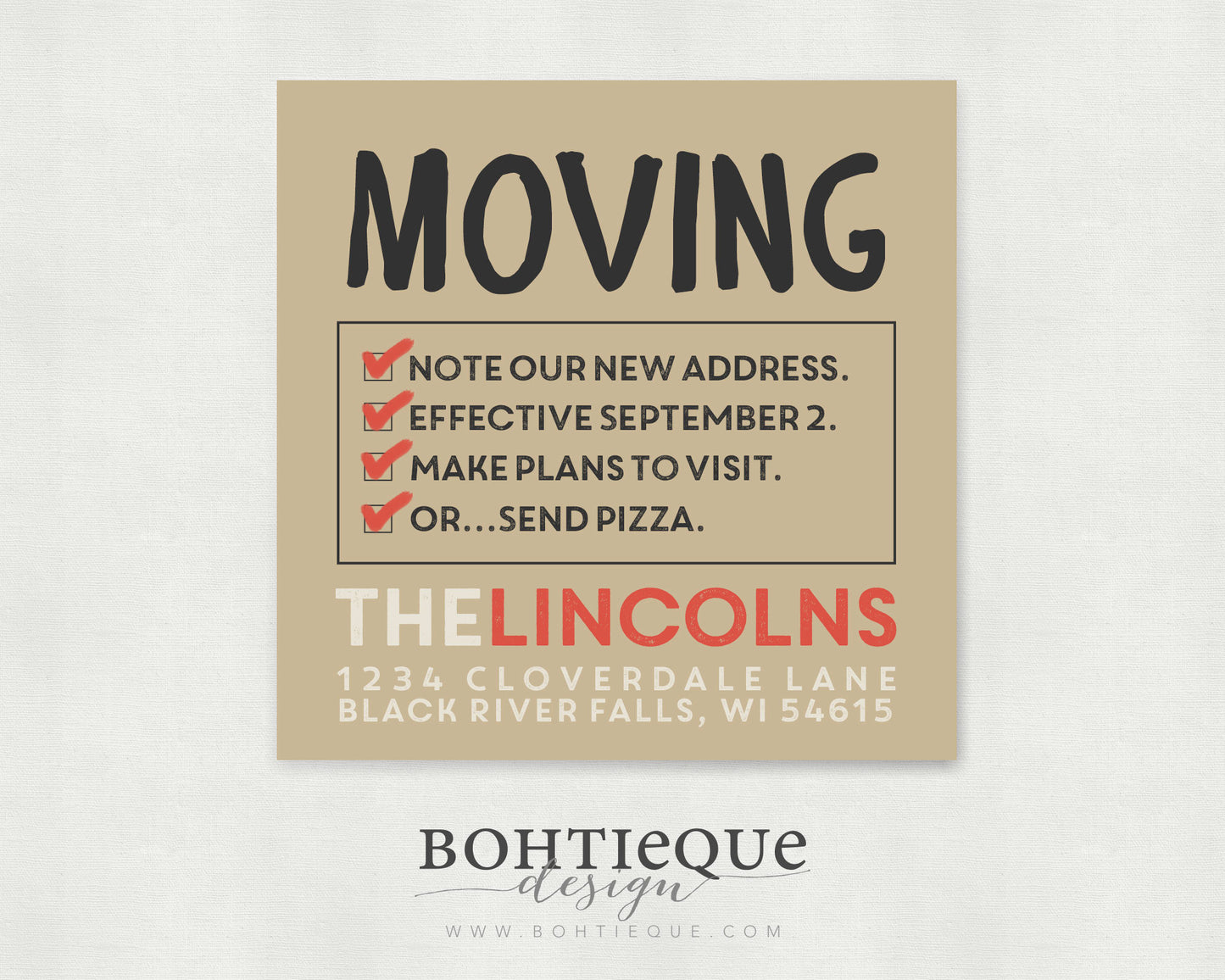 Moving Box Address Labels