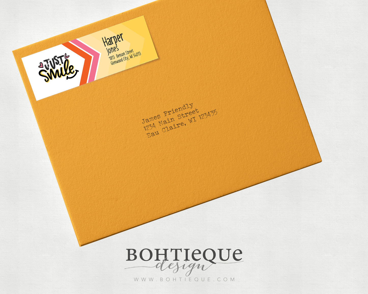 Just Smile Return Address Labels Rectangle