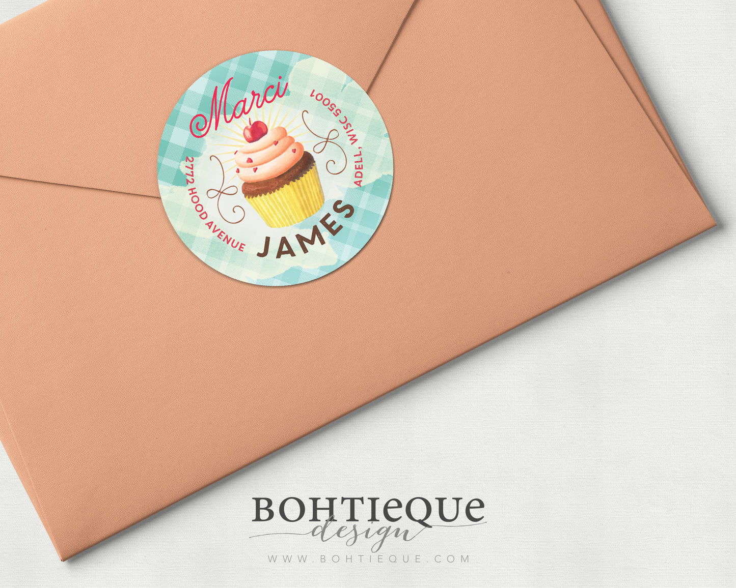 Marci Cupcake Gift Return Address Labels