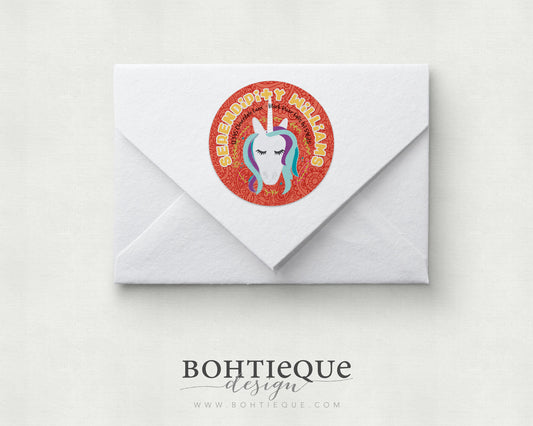 Serendipity Unicorn Return Address Label Sticker