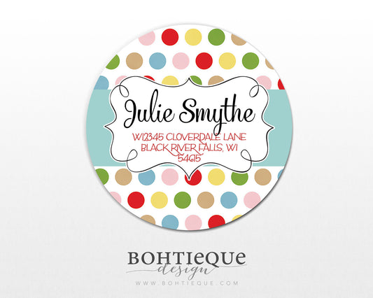 Dots and Swirls Return Address Labels