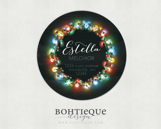 Holiday Lights Address Label