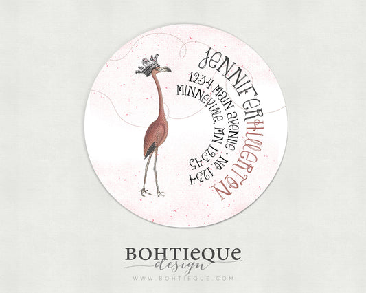 Fancy Flamingo Return Address Labels
