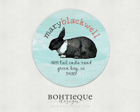 Vintage Bunny Rabbit Easter Return Address Labels
