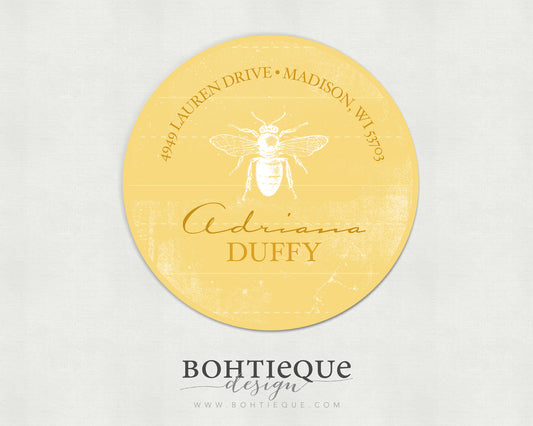 Golden Honey Bee Return Address Label