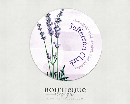 Lavender Fields Return Address Label Sticker