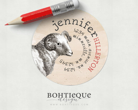 Sheep and Wool Return Address Label
