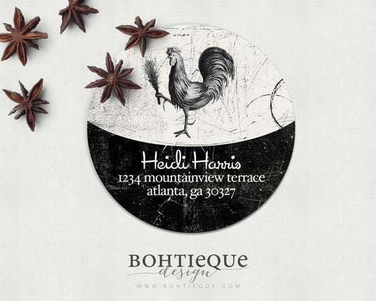 Vintage Rooster Return Address Label