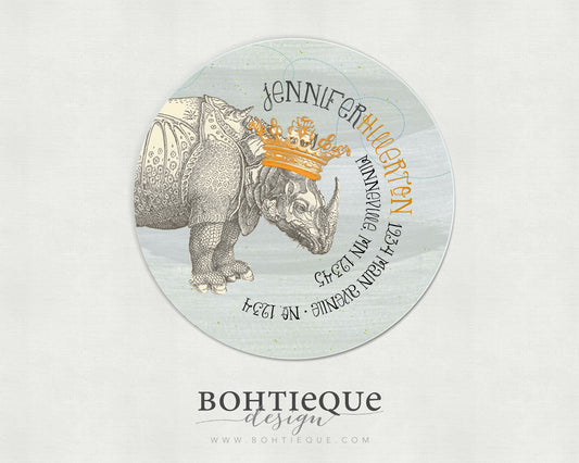 Rhino King Return Address Stickers