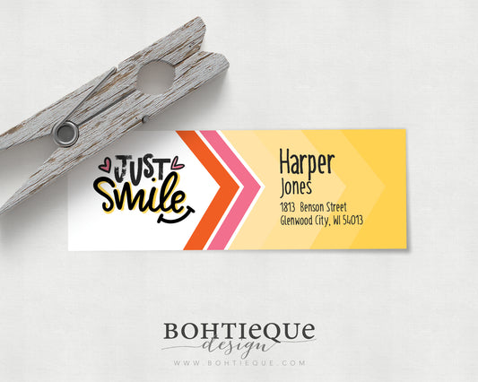 Just Smile Return Address Labels Rectangle